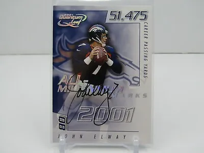 John Elway 2001 Quantum Leaf Autograph Auto! #17/100! Sp! Denver Broncos!  • $160.55