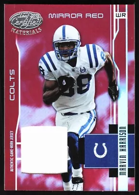 2003 Leaf Certified Materials Mirror Red Rare Marvin Harrison Jersey 1 Color • $9.99