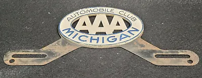Vintage MICHIGAN DIVISION AAA AUTOMOBILE CLUB LICENSE PLATE TOPPER • $65