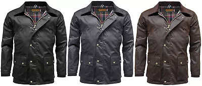 Mens Game Barker Wax Jacket With Detachable Hood | Premium Antique Waxed Cotton • $63.08