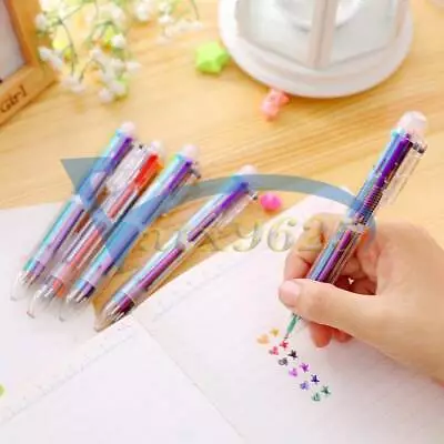 6 In 1 Color Ballpoint Pen Ball Point Pens Kids School Office Supply Multi-color • $1