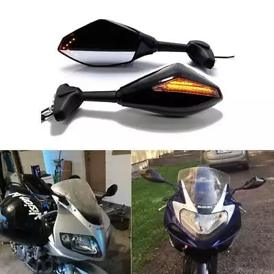 LED Turn Signal Mirrors For SUZUKI GSXR 600 750 1000 Hayabusa GSF Katana TL1000R • $39.95