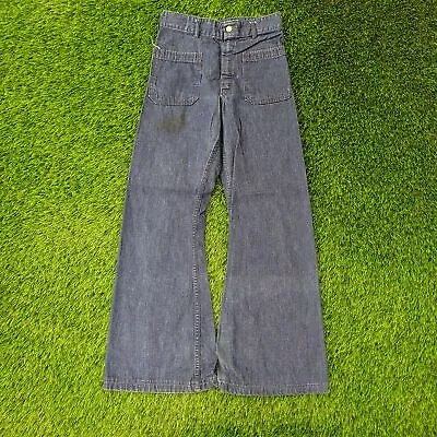 Vintage 60s Seafarer Sailor Bell-Bottoms Jeans 26x29 Dark-Wash Dungarees TALON • $179.33