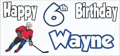 2 Personalised Ice Hockey 6th Birthday Banners Decorations Son Boys Grandson • £7.95