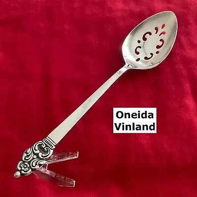 Oneida Community VINLAND Pierced Serving Spoon 8 1/4” Stainless Steel Flatware • $7.69