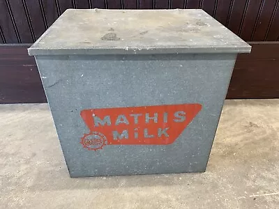 Vtg Galvanized RL MATHIS Milk Insulated Box Crate Dairy Farm ATLANTA GA GEORGIA • $199.99