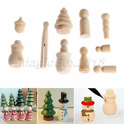 £2.86 • Buy 5/10pcs Wooden Peg Dolls Figures Diy Crafts Toys Set Wedding Party Ornaments