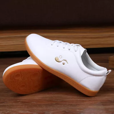 Genuine Leather Kung Fu Tai Chi Shoes Martial Art Shoes Sneakers Cowhide Free • $35.99