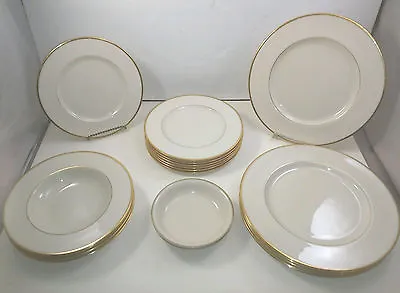 LENOX MANSFIELD 19 Pc DINNER And Salad Plate Set W SOUP And Fruit/Dessert Bowls • $270