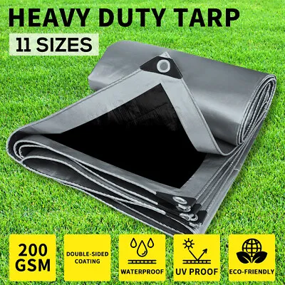 Manan Heavy Duty Tarps 200GSM Tarpaulin Waterproof Poly Camping Tent Sun Cover • $32.99