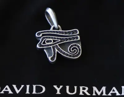 David Yurman Sterling Silver Cairo Eye Of Horus Pendant Amulet Black Diamond • $479