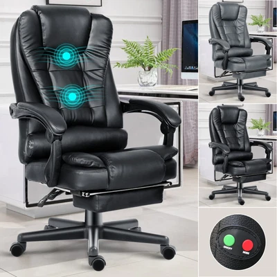 £59.99 • Buy Massage Office Chair Recliner Leather Gaming Swivel Home Computer Desk Chairs