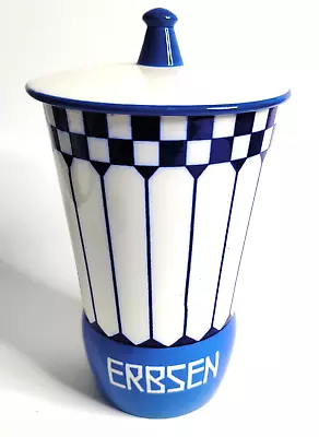 Staffel Ceramic Porcelain Canister  Erbsen  Peas Germany Blue White Mint Vintage • $59