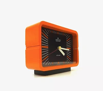 Iconic 70s Mid Century Orange Vintage Desk Clock By Junghans Ato Mat Germany • $786.20