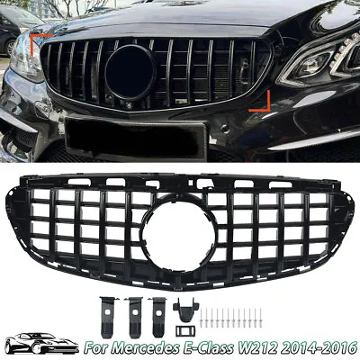 All Black GTR Style Front Upper Grille For Benz E-Class W212 LCI 14-16 Glossy US • $94.98
