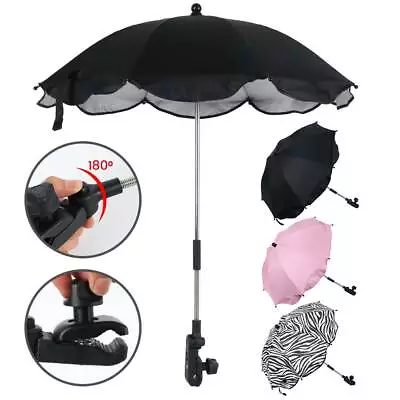 $23.09 • Buy Universal Pram Pushchair Stroller Buggy Umbrella UV Sunshade Kids Baby Parasol.