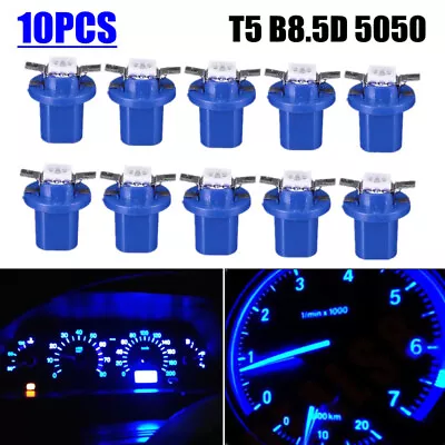 10x Blue T5 B8.5D 5050 Car Interior Dashboard Instrument Light Bulbs Accessories • $5.23
