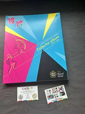 EMPTY USED LONDON 2012 OLYMPIC GAMES CARDED 2011 50p COIN SPORTS ALBUM • £18