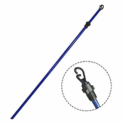 2X 2.4M CLOTHES WASHING LINE PROP POLE HEAVY DUTY TELESCOPIC EXTENDABLE Blue New • £9.61