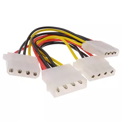 3 WAY MOLEX Power Splitter Cable Adapter Lead 4 Pin • £2.79