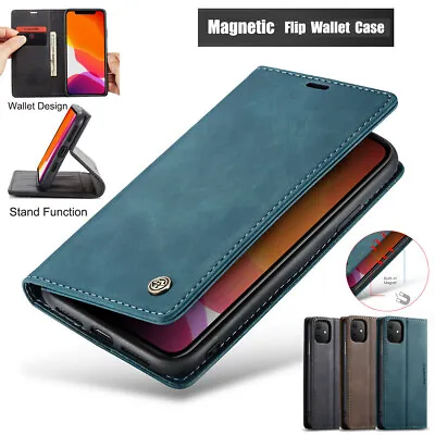 $15.09 • Buy For IPhone 14 13 12 Pro Max 11 XS 8 Magnetic Wallet Leather Flip Card Stand Case