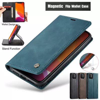 $15.09 • Buy For IPhone 14 13 12 Pro Max 11 XS 8 Magnetic Wallet Leather Flip Card Stand Case