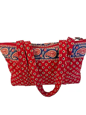 VERA BRADLEY Betsy Americana Red Paisley Tote Preowned Excellent Condition • $20.66