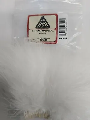 Lot Of 1/4 Oz     STRUNG  MARABOU    4  Long  Color: WHITE   Feathers  • $5.11