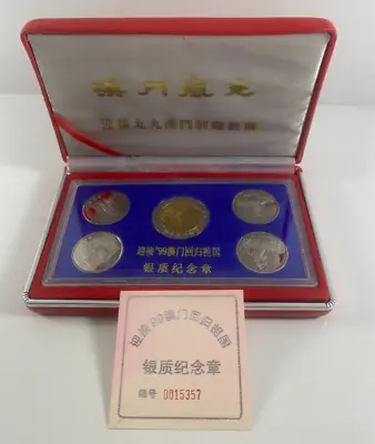 1999 Macao Return To China Silver Medals W/Case • $99.99