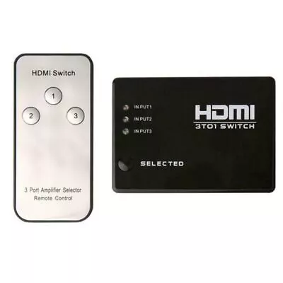 1080P HD 3 Port HDMI HDTV Auto Switch Switcher Selector Splitter Hub Remote • $6.99
