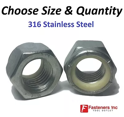 UNC Stainless Steel Nylon Insert Lock Nut Nylock GRADE 316 (Choose Size &Qty) • $13.90