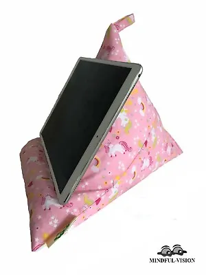 Rainbow Unicorn - IPad Tablet Kindle Phone Bean Bag Support Stand Holder Cushion • £11.50