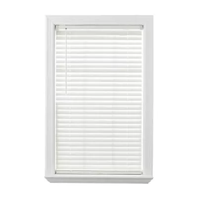 2  Cordless Faux Wood Horizontal Blinds Antique White 23x64 • $18.50