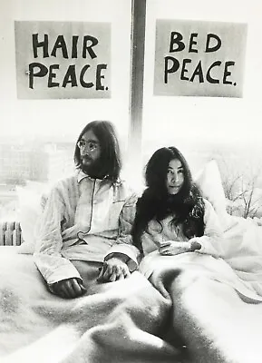 £25 • Buy John Lennon Bed Peace Stretched Canvas Wall Art Poster Print Yoko Ono Beatles 