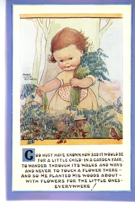 £0.99 • Buy Vintage Postcard Artist Signed Mabel Lucie Attwell Young Girl Picking Flowers