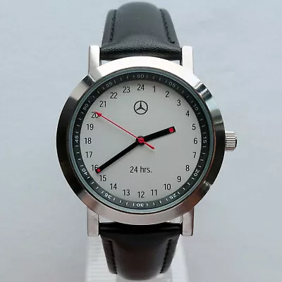 Mercedes Benz 24 Hour Dial Military Time Classic Car Accessory Swiss Movt Watch • $216.75