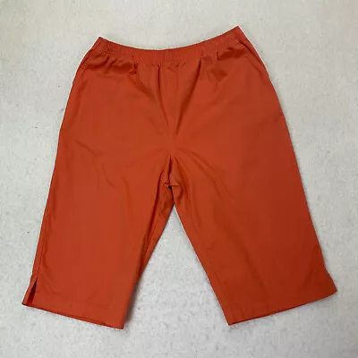 Cabin Creek Coral Orange Womens Size 16 Pull On Capri Pants Elastic Waist • $14.24