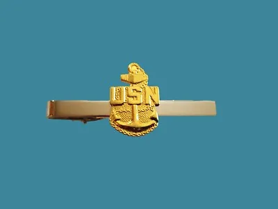 U.s Military Navy Cpo Tie Bar Chief Petty Officer Tie Tac Usa Made Clip On • $14.98