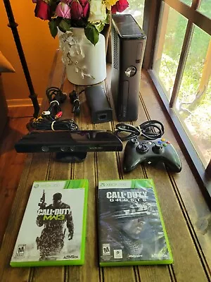 Xbox 360 S Console With Kinect Controller & 2 Games: Call Of Duty /Tested Works • $89.10