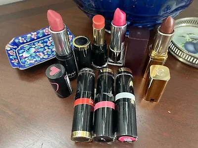 Lot Of 7 Assorted Shades Lipsticks Loreal Revlon Maybelline & Nyx All New! • $9.95