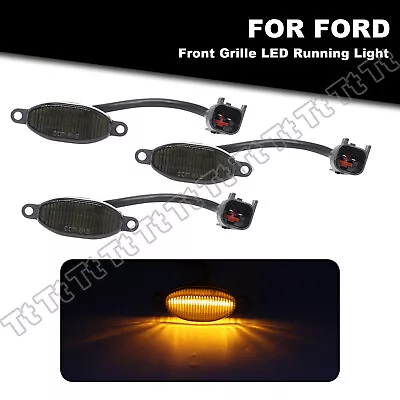 3x Smoked LED Front Grille Light Running Lamp For 2010-2014 Ford F150 Raptor SVT • $46.14