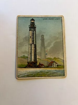Chesapeake Bay Lighthouse Cape Henry VA Hassan Trade Card Antique Circa 1910 • $26