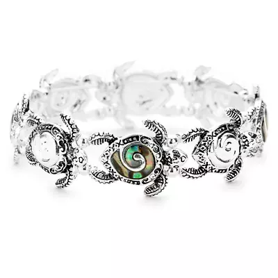 Turtle Abalone Shell Bracelet Women's Stretch • $16.17