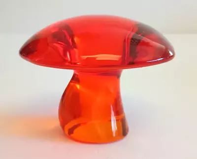 Viking Glass Persimmon Mushroom 3  Cap 2.25  Tall Excellent Condition Orange • $125