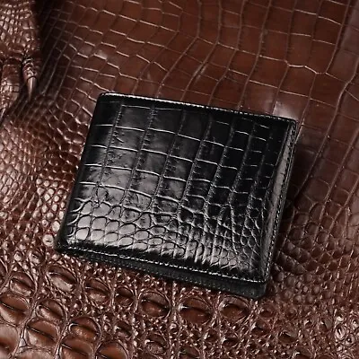 100% Amish Handmade Wallet Men's Bifold Wallet Real Crocodile - Ostrich Leather • $75