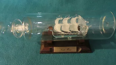 Mayflower Glass Collection Model Of Mini Santa Maria Blown Glass Ship In Bottle • $35.99
