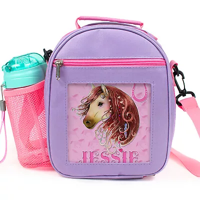 Personalised Lunch Bag Horse School Girls Kids Cooler Box With Strap Gift KS237 • £14.95