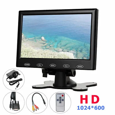 7'' TFT LCD Touch Button Screen CCTV Security Monitor HD TV AV VGA HDMI Display • £53.99