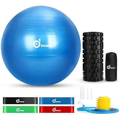 $19.99 • Buy Pilates Exercise Yoga Ball & Foam Roller For Workout Muscle Therapy Gym Training