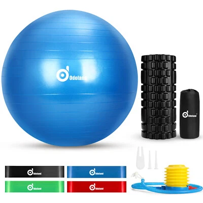$19.99 • Buy Pilates Exercise Yoga Ball & Foam Roller For Workout Muscle Therapy Gym Training